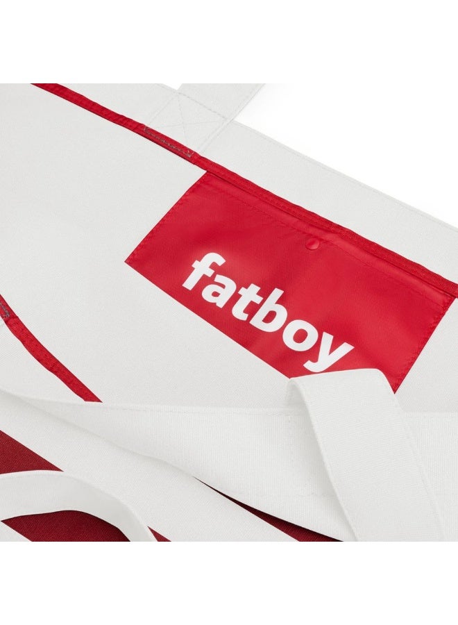 Fatboy Carry-Too-Much Large Cotton Canvas Tote Bag– Eco-Friendly Weekend Bag with Red Stripes and Inner Pocket (Limestone) - Image 5